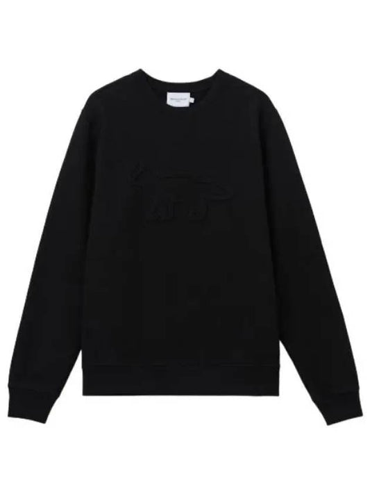 Contour Fox Patch Sweatshirt Black T Shirt - MAISON KITSUNE - BALAAN 1