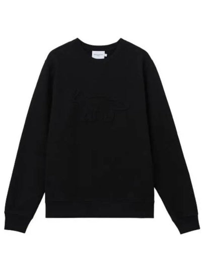 Contour Fox Patch Regular Sweatshirt Black - MAISON KITSUNE - BALAAN 2