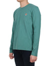 Foxhead Patch Regular Long Sleeve T-Shirt Teal Grey - MAISON KITSUNE - BALAAN 4