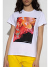 Graphic Printed Crewneck Short Sleeve T-Shirt White - ALEXANDER MCQUEEN - BALAAN 1