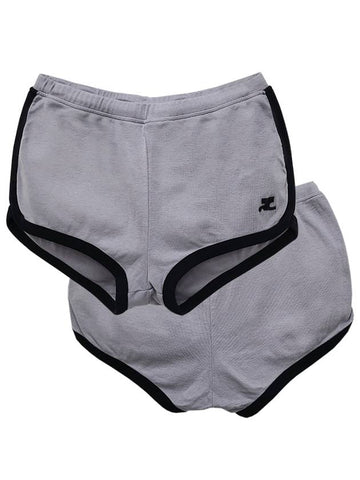 Logo Contrast Mini Shorts Shorts Smoke Gray Black 124JSH037JS0070 B102 - COURREGES - BALAAN 1