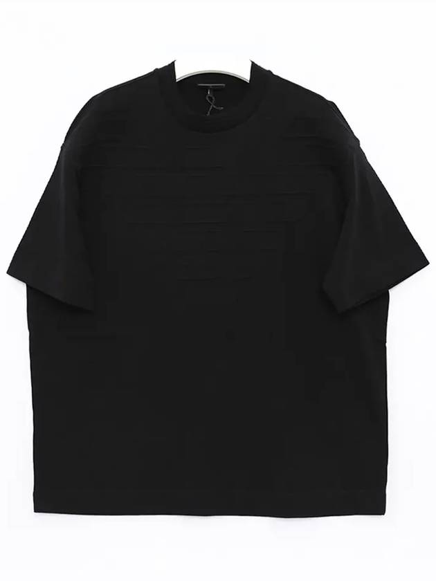 Heavy Jersey Logo Short Sleeve T-Shirt Black - EMPORIO ARMANI - BALAAN 3