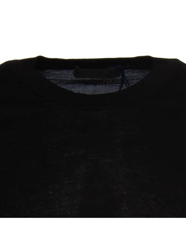 Superfine Crew neck Wool Knitted Sweater Black - PRADA - BALAAN 8