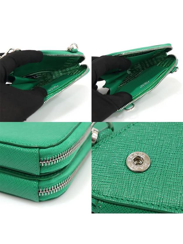 1NR015 Mango Green Saffiano Triangle Mini Pouch 2WAY - PRADA - BALAAN 5