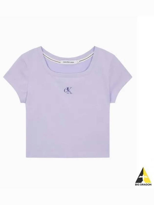 JEANS Women s Lilac Cooling Logo Baby T Shirt J223905 VFR - CALVIN KLEIN - BALAAN 1