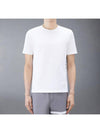 Classic Pique Rib Side Insert 4-Bar Short Sleeve T-Shirt White - THOM BROWNE - BALAAN 2