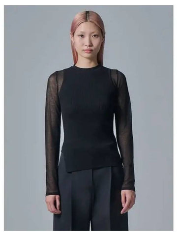 See through armhole cut ribbed pullover knit black Domestic product GM0024062491289 - JUUN.J - BALAAN 1