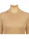 Crew Neck Cotton Long Sleeve Shirt Beige - SALVATORE FERRAGAMO - BALAAN 6