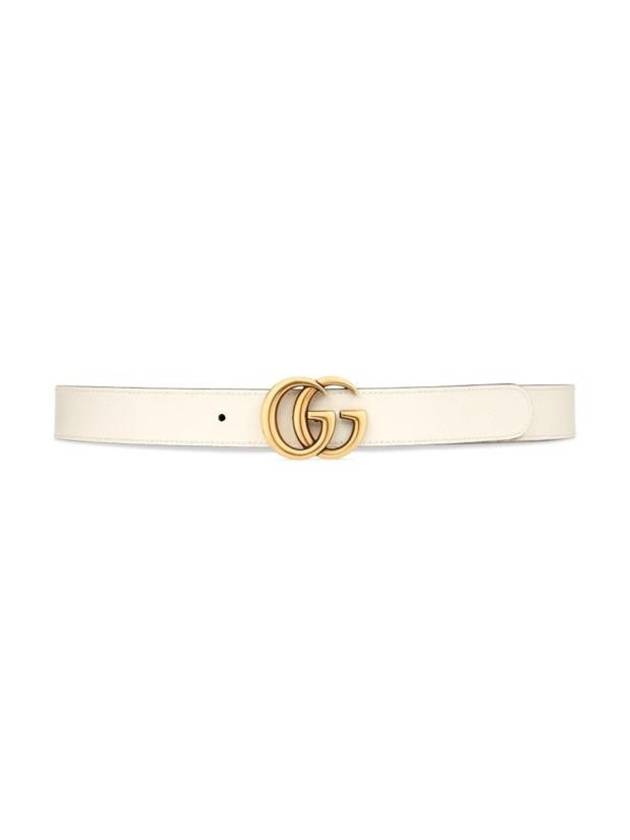 GG Marmont Supreme Canvas Leather Reversible Belt White - GUCCI - BALAAN 3