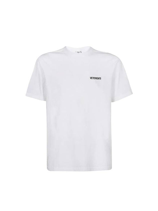 Mini Logo Printing Short Sleeve T-Shirt White - VETEMENTS - BALAAN 1