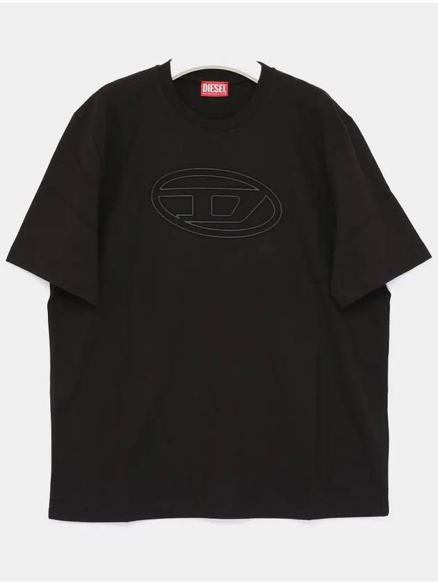 Embossed Oval D Short Sleeve T-Shirt Black - DIESEL - BALAAN 3