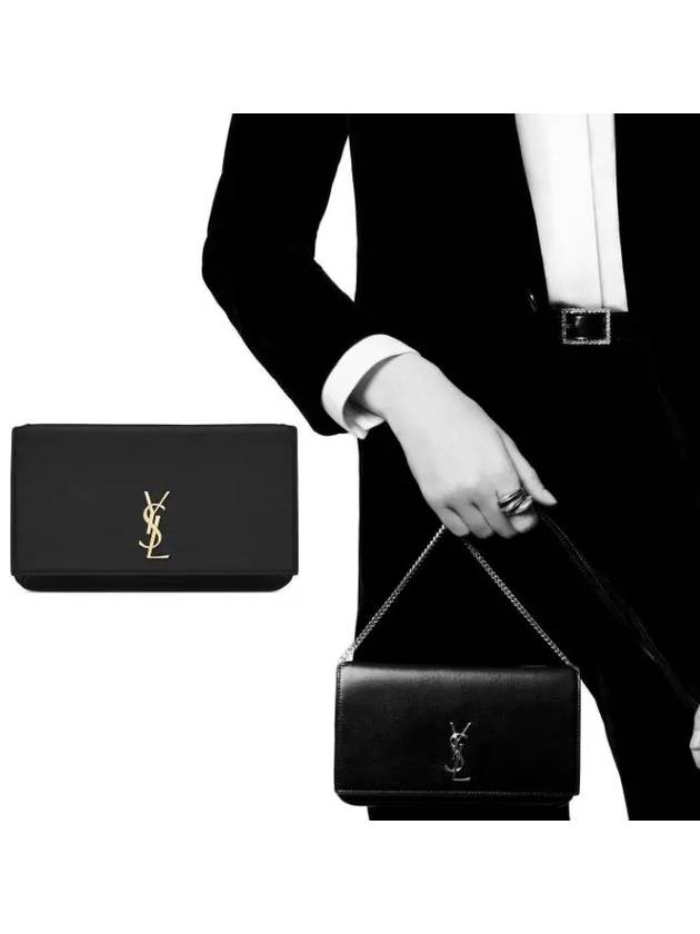 Cassandra Phone Holder Strap Cross Bag Black - SAINT LAURENT - BALAAN 2