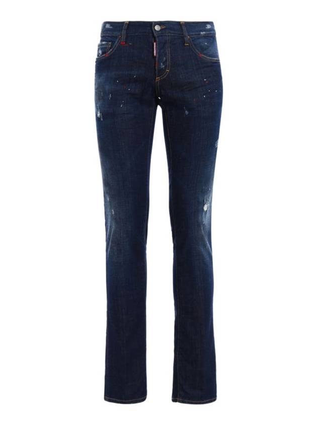 Men's Logo Patch Paint Spot Jean Blue - DSQUARED2 - BALAAN 1