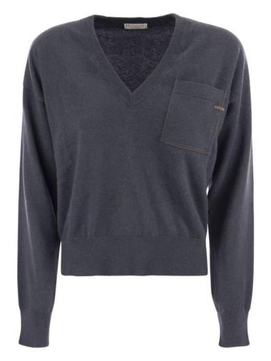 Sweater M12186702 C8901 DARK BLUE - BRUNELLO CUCINELLI - BALAAN 1