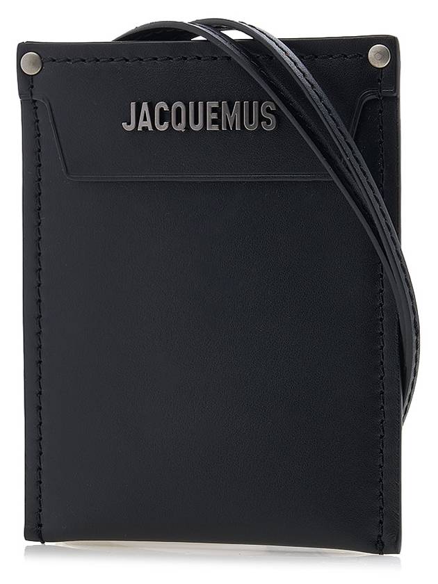 Meunier Envelope Leather Half Wallet Black - JACQUEMUS - BALAAN 3