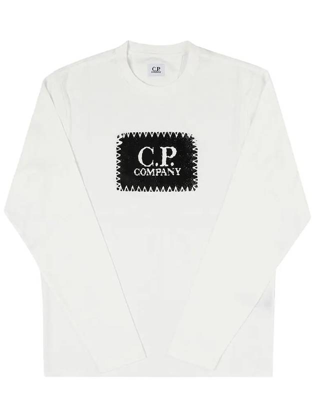 Logo Label Long Sleeve T-Shirt White - CP COMPANY - BALAAN 4