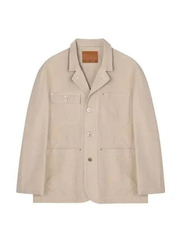 Oxford French work jacket light beige - NUAKLE - BALAAN 1