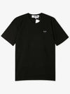 Men's Black Heart Waffen Short Sleeve T-Shirt Black - COMME DES GARCONS PLAY - BALAAN 3