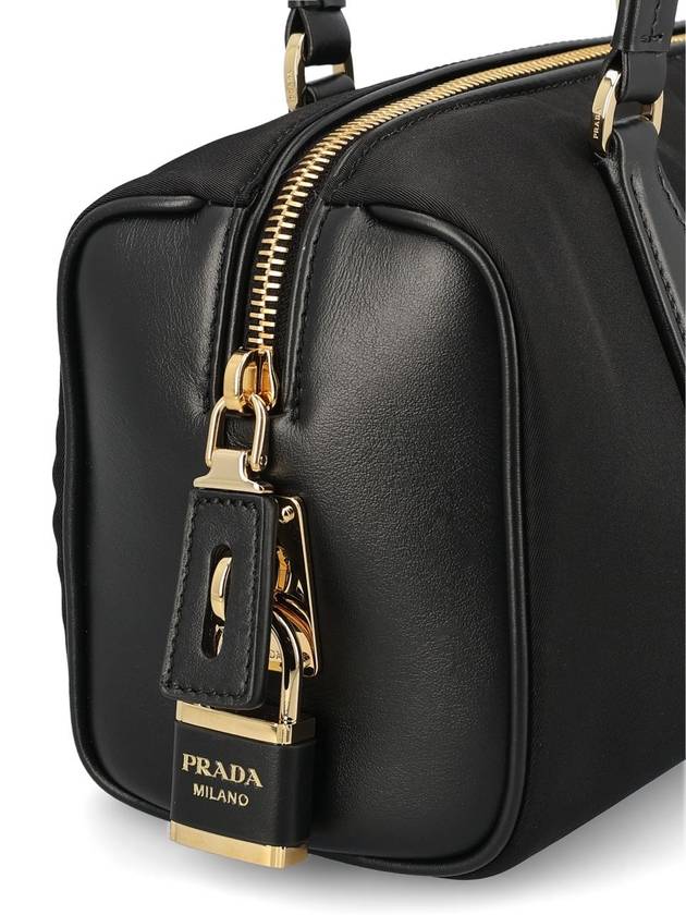 Medium Re-Nylon Leather Tote Bag Black - PRADA - BALAAN 5