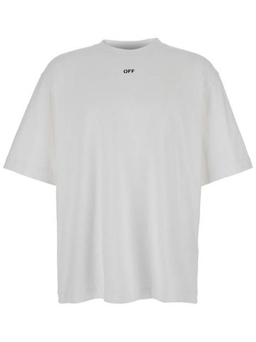 'Vibe Arrow' White T-Shirt With Maxi Logo Printed On The Back In Cotton Man - OFF WHITE - BALAAN 1