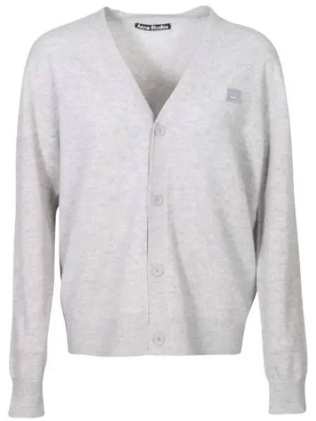 Face Patch Crop Cardigan Light Grey Melange - ACNE STUDIOS - BALAAN 2