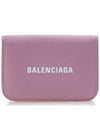 Logo Tripold Leather Half-Wallet Pink - BALENCIAGA - BALAAN 2