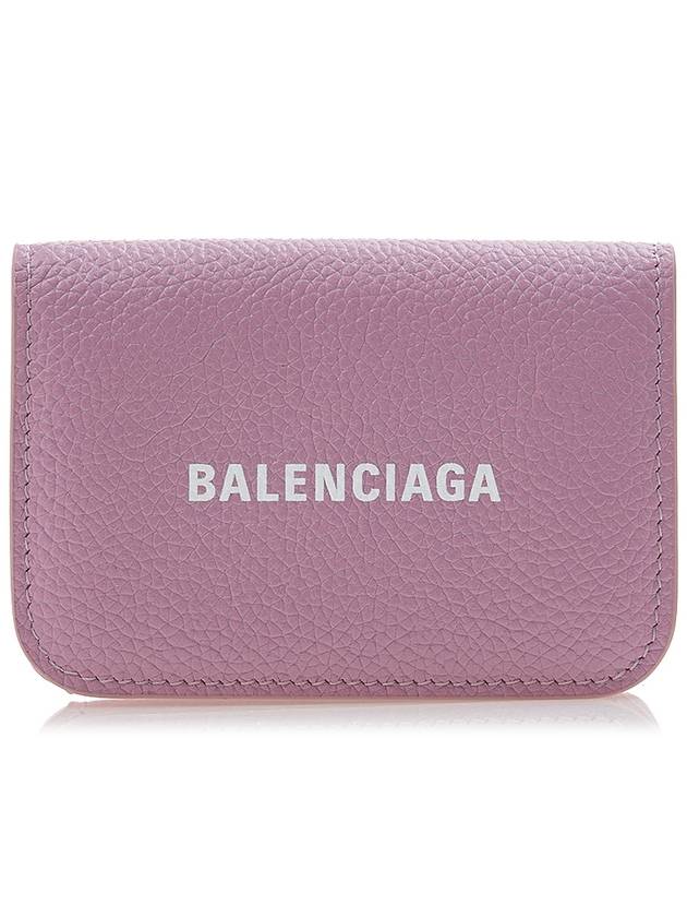 Logo Tripold Leather Half-Wallet Pink - BALENCIAGA - BALAAN 2