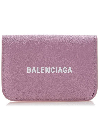 Logo Tripold Leather Half-Wallet Pink - BALENCIAGA - BALAAN 2