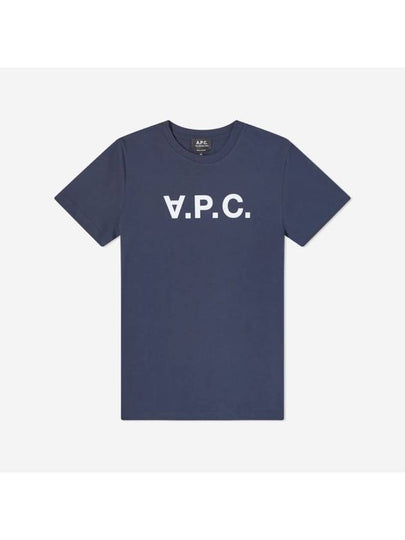 VPC Logo Organic Cotton Short Sleeve T-Shirt Navy - A.P.C. - BALAAN 2