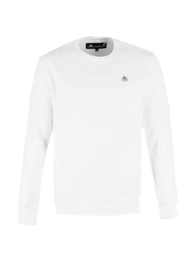 Men's Robinson Silver Logo Brushed Sweatshirt White - MOOSE KNUCKLES - BALAAN 1