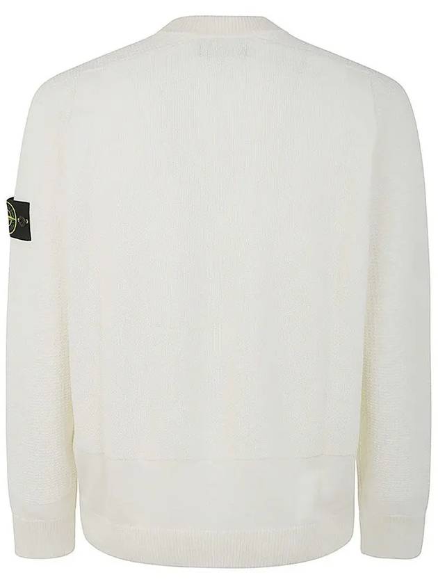 Compass Motif Knit Top White - STONE ISLAND - BALAAN 3