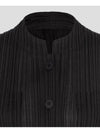 Pleats Please November 23 Ramie Jacket JC542 Charcoal PF3Y110024 - ISSEY MIYAKE - BALAAN 3