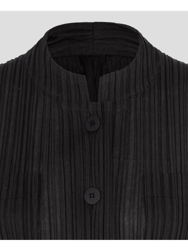 Pleats Please November 23 Ramie Jacket JC542 Charcoal PF3Y110024 - ISSEY MIYAKE - BALAAN 3