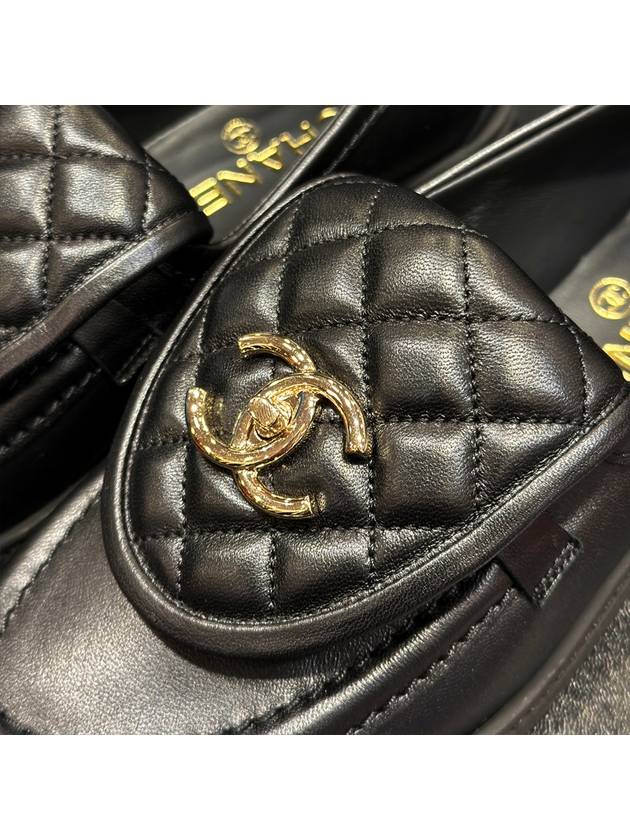 Loafers Lambskin Gold Black - CHANEL - BALAAN 7