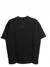 Embroidered Logo Cotton Short Sleeve T-Shirt Black - VETEMENTS - BALAAN 4