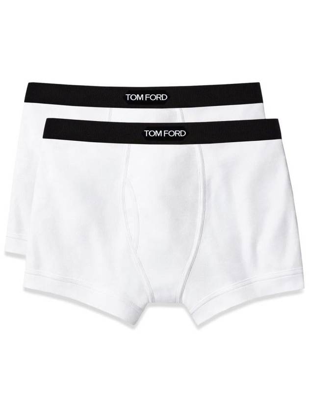 Men's Band Cotton Boxer Briefs 2 Pack White - TOM FORD - BALAAN 2