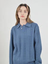 Modal Cable Collar Knit Blue - CHANCE'S NOI - BALAAN 4