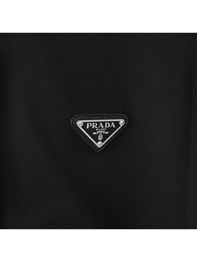 XL Prada Men s Triangular Logo Wool Hooded Zip up Blouson Jacket Black - PRADA - BALAAN 6