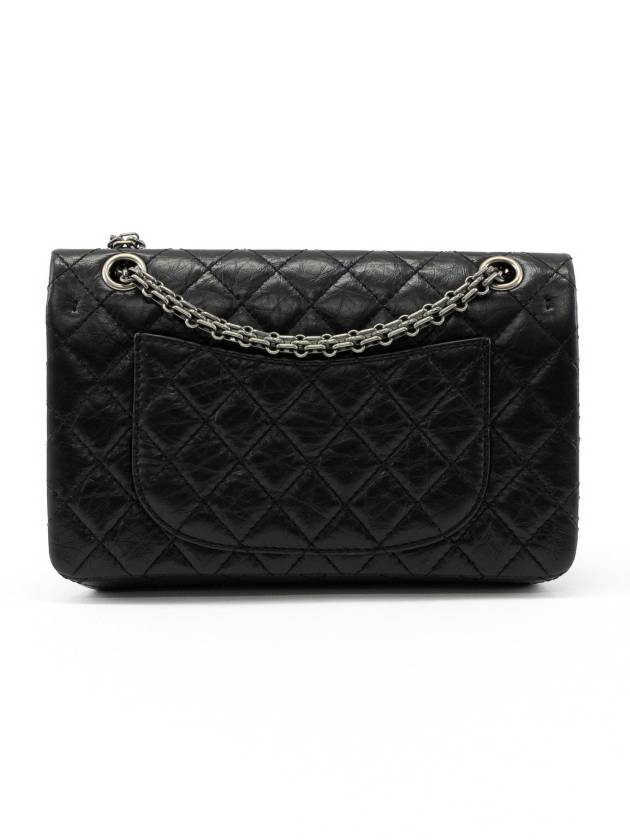 255 Chain Vintage Calfskin Ruthenium Medium Flap Shoulder Bag Black - CHANEL - BALAAN 6