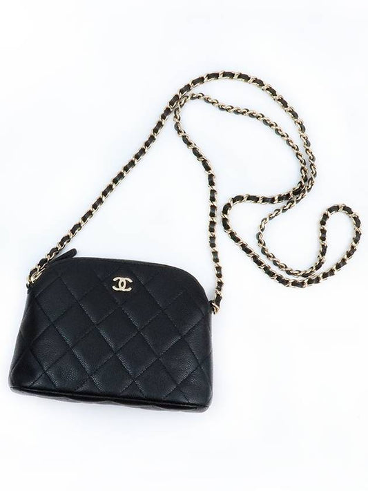 Classic Half Moon Caviar Mini Cross Bag Black - CHANEL - BALAAN 2