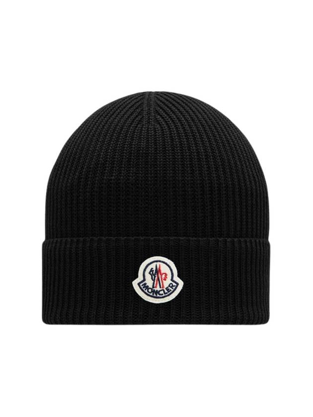 Cotton Beanie Black - MONCLER - BALAAN 2