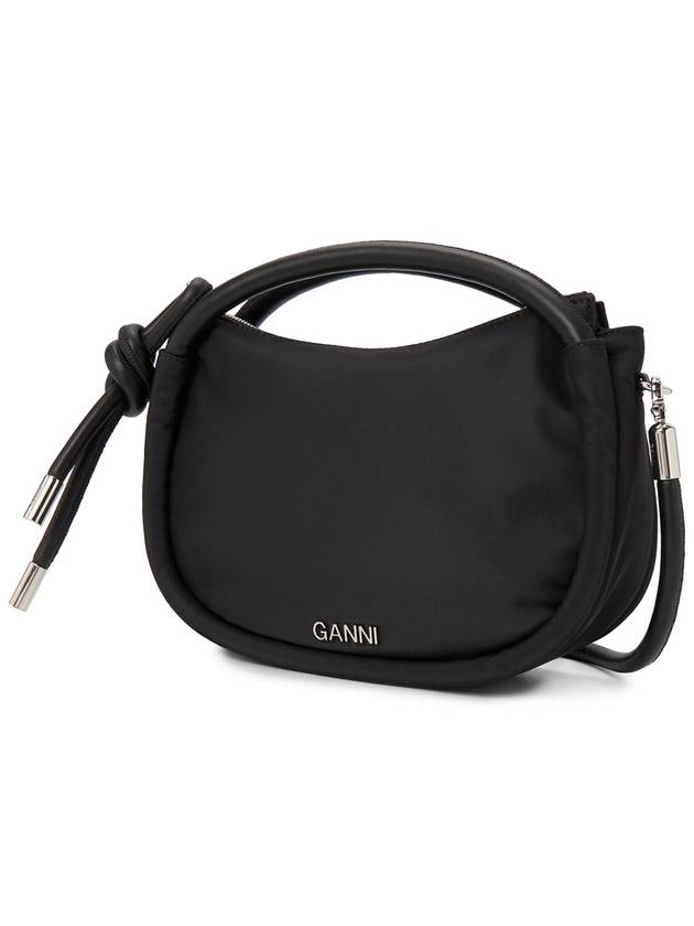 Knot Mini Nylon Shoulder Bag Black - GANNI - BALAAN 3