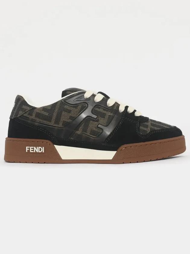 Match Canvas Low-Top With Black Suede - FENDI - BALAAN 4