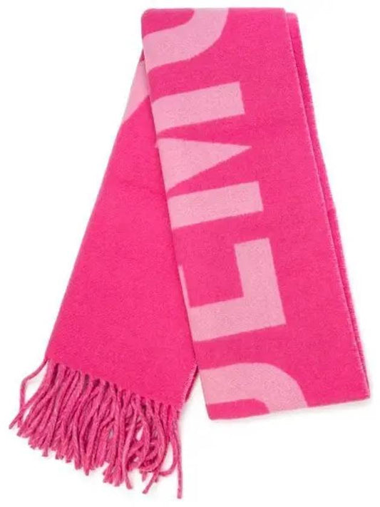 Lecharpe Fringe Logo Virgin Wool Muffler Pink - JACQUEMUS - BALAAN 2