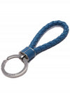 Intrecciato Leather Key Holder Blue - BOTTEGA VENETA - BALAAN 5