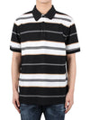 Striped Cotton Short Sleeve Polo Shirt White Black - BURBERRY - BALAAN 3