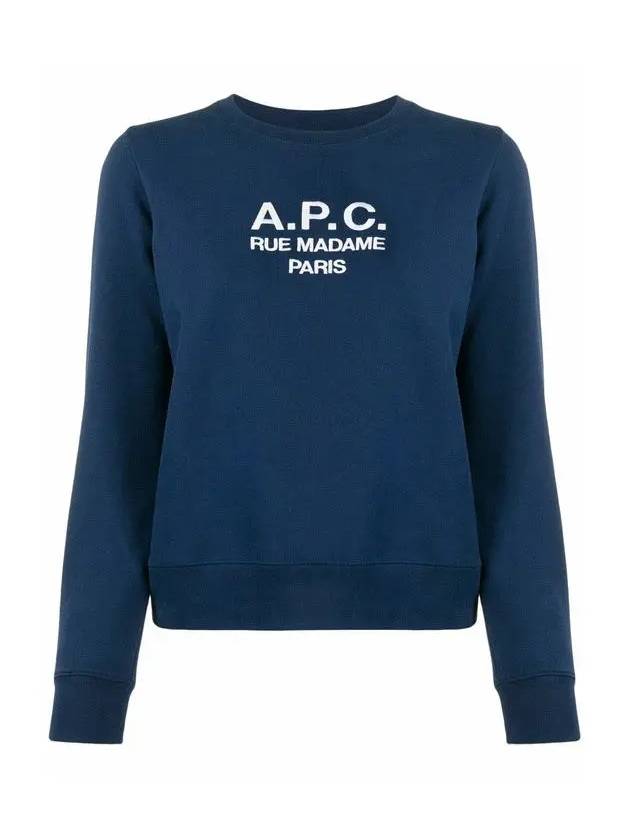 Women's Tina Logo Sweat Sweatshirt Navy - A.P.C. - BALAAN 3