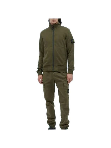 Men's Wappen Patch Cotton Zip Up JacketKhaki - STONE ISLAND - BALAAN 1