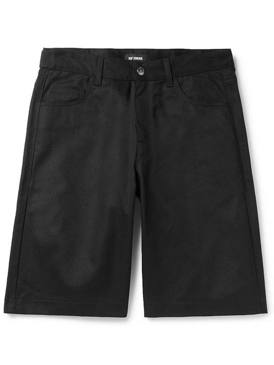 Regular fit suspender denim shorts Black 2013411013000099 - RAF SIMONS - BALAAN 1