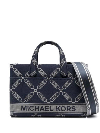 Gigi Small Jacquard Tote Bag Navy - MICHAEL KORS - BALAAN 1